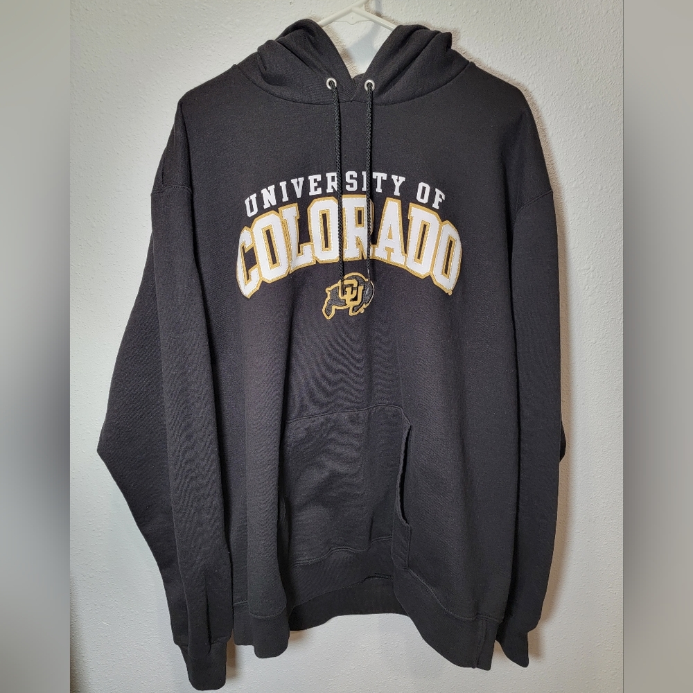 SOLD Champion University of Colorado College Black Sweatshirt Hoodie Size Large - Picture 6 of 12